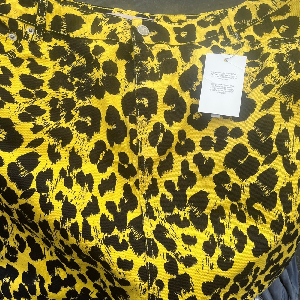 ASOS Yellow and Black Animal Print Skirt